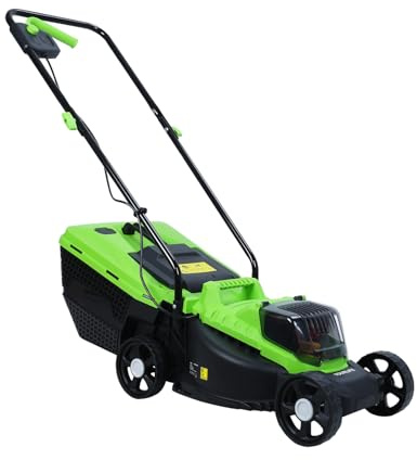 Tipe per prato elettrico, taglierina per spazzola senza fili 1600 W con diametro di taglio 32 cm, camminare dietro il taglierba un'altezza regolabile 25 mm 65 mm, grande scatola di erba 30L per il