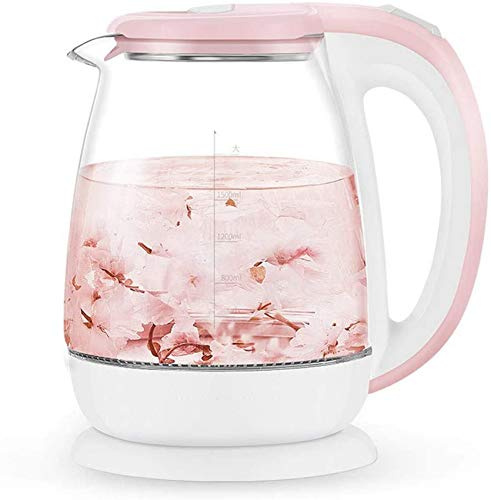 Bollitori, Bollitore elettrico in vetro, Bollitore ecologico, con coperchio interno in acciaio inossidabile, Ebollizione rapida, spegnimento automatico, protezione contro l'ebollizione a secco, con LE