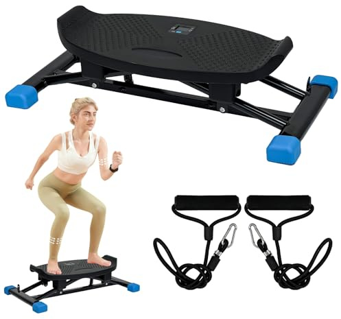 JOBUR Balance Trainer, macchina da sci simulata a base di resistenza, tapis roulant aerobico, portatile, supporta 300 libbre silenziosa macchina per esercizi a corpo intero con display a LED.