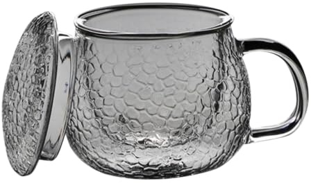 Alipis Tazas De Té De Vidrio Espesas Con Filtro y Tapa, Set De 3 Unidades, Vidrio Resistente, Mango Antiquemaduras, Apto Para Oficina y Hogar, Preparación De Infusiones, Bebida Saludable