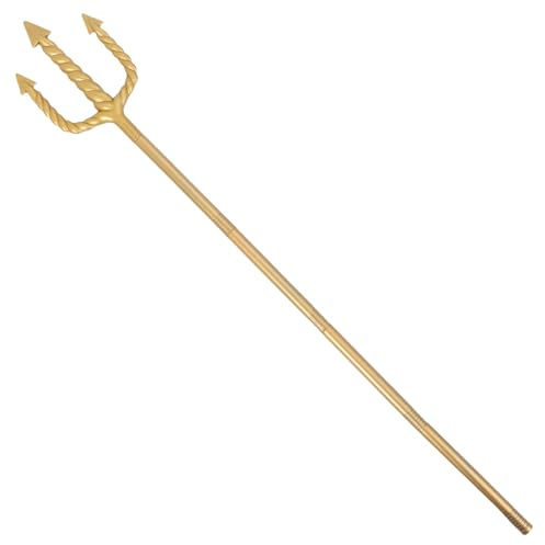 WOFASHPURET Finish Spiral Trident Staff Section Long Handle Devil Pitch Fork Prop for Halloween Party Cosplay Ocean-themed Events and Stage Performances