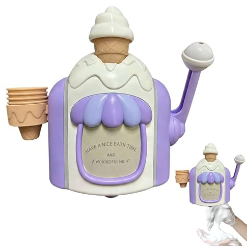 Badeschaum-Eismaschine, Eiscreme-Schaummaschine Mit Saugnapf, Rollenspiel-Badeschaummaschine Mit Ziehgriff Für Jun-gen Und Mädchen Ab 4 Jahren