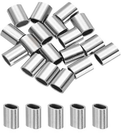 PATIKIL 18 PCS Fermacavi Per Cavo Metallico 3/32 2.4mm Connessioni Ovali