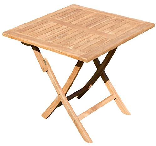 ALEOS. ECHT Teak Klapptisch Holztisch Gartentisch Garten Tisch 80x80 cm Aves Holz Teaktisch