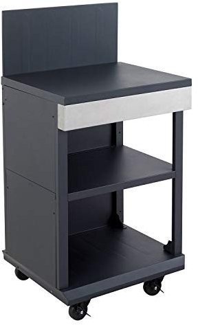 Cook’in Garden - Desserte FIDGI, Chariot avec Plan de Travail Compatible Barbecue Gaz FIDGI 3 et 4, Meuble sur roulettes Facile à Déplacer, Grand Espace de Rangement, Noir