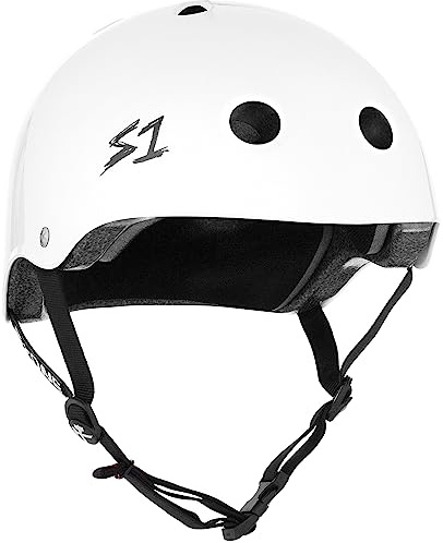 S1 Lifer Helmet for Skateboarding, BMX, and Roller Skating - EPS Fusion Foam, CPSC & ASTM Certified - White Gloss Medium (21.5)