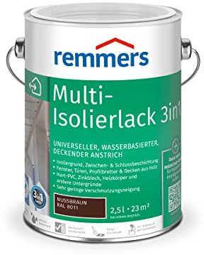 Remmers Multi-Lack 3in1 nussbraun (RAL 8011), 2,5 Liter, Wetterschutzfarbe, Metallschutzlack & Buntlack auf Wasserbasis für Holz, Metall & PVC