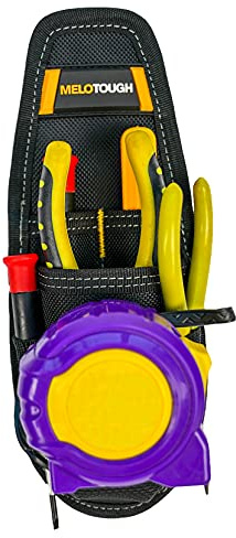MELOTOUGH Samll Étui à Outils pour électricien Robuste avec Clip Ceinture 6 Poches et Passants
