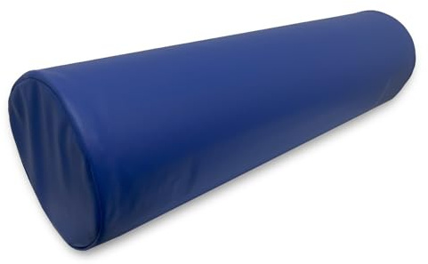 QUIRUMED rullkudde, 55 x 15 cm, blå, konstläder, skumfyllning, för yoga, för fitness, för massage