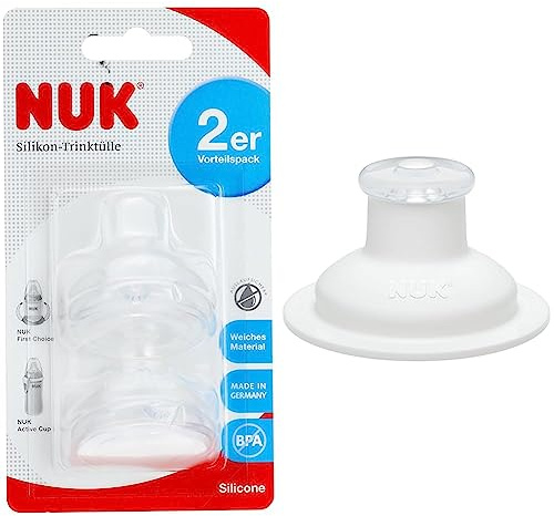 NUK First Choice Soft-Trinktülle, kombinierbar mit allen Flaschen & Push-Pull-Tülle Silikon für Sports Cup und Junior Cup, auslaufsicher, langlebig, hygienisch, Spülmaschinen geeignet, weiß, 1 Stück