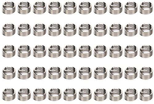 50 teiliges Sortiment Set für Drahteinsätze, Schrauben und Hülsen, M7 X 1 Mm, Metrische Drahtgewindeeinsätze aus Edelstahl 304, Metrisches Spiralförmiges Gewindeeinsatz Set(2D)