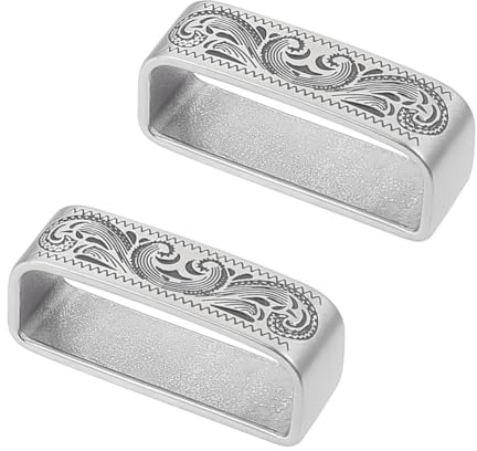 UNICRAFTALE 2 Stk Retro Gürtelschlaufenhalter 304 Edelstahl Gürtelschlaufen Antiksilberne Herren Gürtelschnalle 45x12x7 mm Gürtelhalter Mit Blumenmuster Für Herren Gürtelschnallen Zubehör