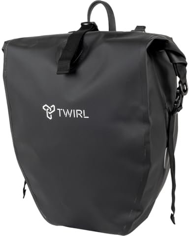 TWIRL Fahrradtasche für Gepäckträger Single, 22 Liter, mit Tragegriff, Schultergurt und herausnehmbarer kleinen Innentasche, Gepäckträgertasche, Fahrrad Tasche hinten, schwarz