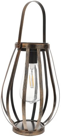 FONDOTIN Solarlaterne Vintage-Dekor LED-Solarleuchten für den Außenbereich solare Wegebeleuchtung solarbetriebene Laternen Solar-Außenleuchten hängend Leuchter Strassenlicht Schmiedeeisen