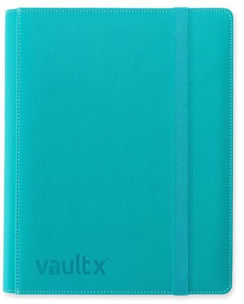 Vault X 9 Pocket Trading Card Strap Binder, 360 Cards, Premium Exo-Tec Album Material, 20 Side-Loading Pages, Folder for Collectible Games, Sports, TCG (Teal)