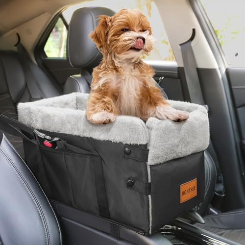 BONTHEE Mittelkonsole Hundesitz für kleine Hunde, Kleiner Hund Auto-Booster-Sitz für das Auto, waschbarer Faltbarer Welpenautositz mit sicheren Schutzhaken für Haustiere bis zu 9 kg