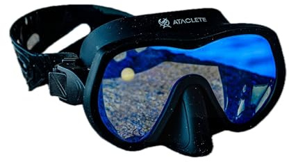 ATACLETE Phantom Dive Mask – Military-Grade Scuba Mask, Single Lens, Tempered Glass, Comfortable Silicone Skirt for Extended Use (Black) Scuba Diving Mask – Snorkeling, Free Diving and Swimming