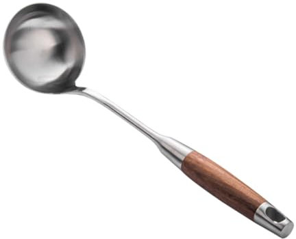 Mikinona Cucharón Sopero De Acero Inoxidable Colador De Sopa Cazo Para Sopa Mango Antideslizante Perfecto Para Fiestas
