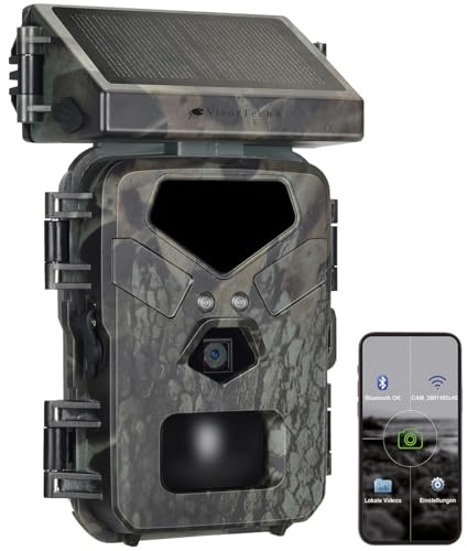 VisorTech Caméras de Chasse : Caméra de Chasse Wifi 4K avec Panneau Solaire, LED Haute Puissance No-Glow, Application (Caméra Chasse avec Solaire, Vision Nocturne, Sauvage)