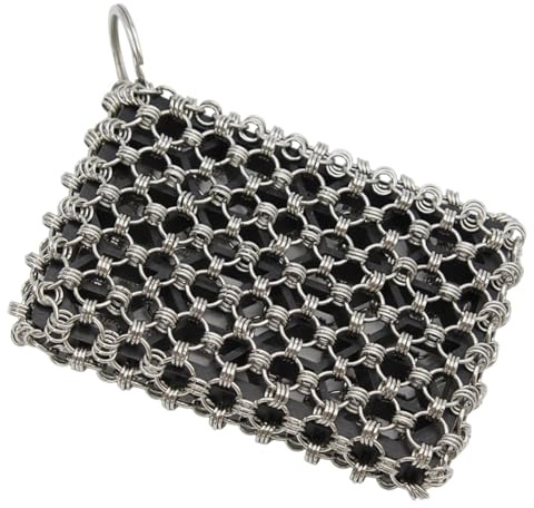 Stainless Steel Scrubber | Cast Iron Scrubber | Metal Pan Scrubber | Kitchen Cleaning Tool | Chain Mail Scrubber | Grill Pan Scrubber | Multipurpose Scrubbing Tool for Grill Pan
