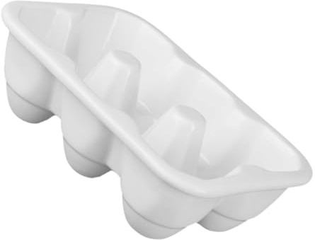PHENOFICE Contenitore per Uova in Ceramica a 6 Tazze, Portauova Impilabile per Frigorifero e Cucina, Facile da Pulire, Materiale Ecologico, Colore Bianco