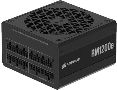 CORSAIR RM1200e (2023) Vollmodulares Geräuscharmes ATX Netzteil mit 12V-2x6 Kabel – ATX 3.1 & PCIe 5.1-Konform, Cybenetics Platinum-Effizienz, 105°C-Kondensatoren, Moderner Standby-Modus – Schwarz