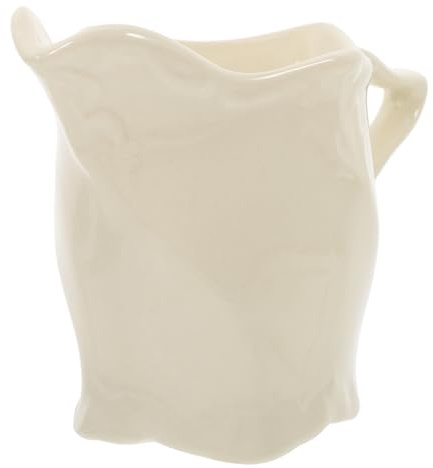 LABRIMP Jarra U Adecuado Limpiar de de Elegante Acabado Diseño y Liso Fácil Crema de Cerámica Vintage con Asa para Café y Leche en Casa Oficina