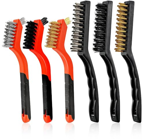 BAISDY 6Pcs Stainless Steel Wire Brushes, Wire Brushes for Cleaning Rust