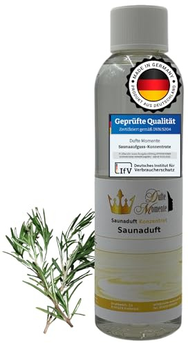 Dufte Momente Saunaaufguss-Konzentrat Rosmarin – 250 ml – vitalisierend & erfrischend – konzentriert & ergiebig – zertifizierte Profi-Qualität – vegan & Made in Germany