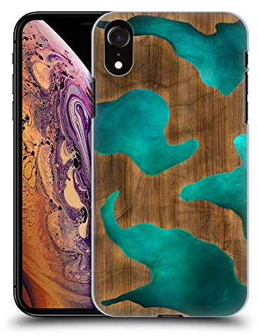 Head Case Designs sous Licence Officielle Alyn Spiller Aqua Bois Et Résine Coque Dure pour l'arrière Compatible avec Apple iPhone XR