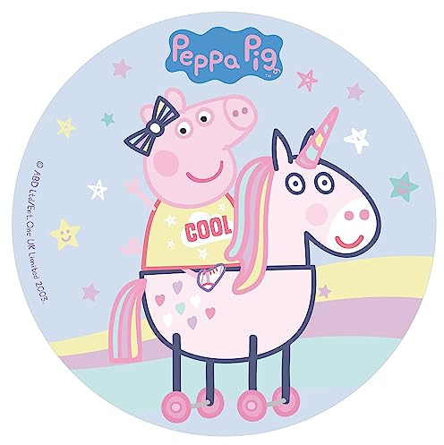 Dekora - Ostie per Torte di Compleanno per Bambini - Cialda per Torta di Peppa Pig da 20 cm - Decorazioni Commestibili per Torte - Senza Glutine e Senza Lattosio - Adatto ai Vegetariani