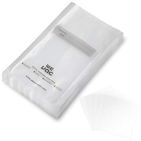 Wevac Food Vacuum Sealer Bags 15x25cm 100 Count Pre-Cut Bag for Food Saver, Seal a Meal, Weston. Commercial Grade, BPA Free, Heavy Duty, Great for Vac Storage, Meal Prep and Sous Vide Cooking