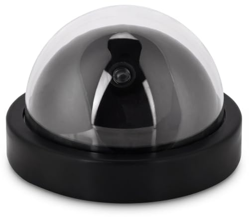 Topiky Cámara de Seguridad simulada, cámara de vigilancia simulada a Prueba de Polvo a Prueba de Polvo Interior/Exterior, cámara simulada de señuelo, con luz LED Parpadeante