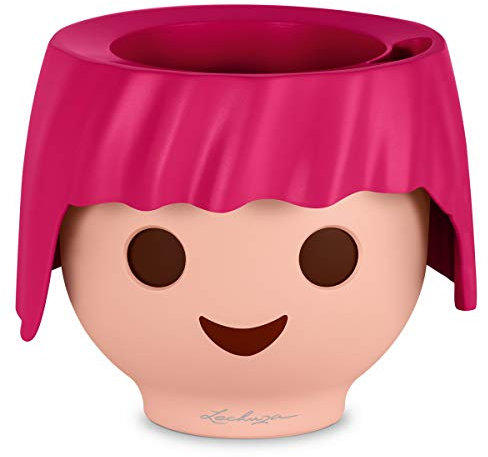 LECHUZA OJO - Vaso autoirrigazione da tavolo in poliresina con substrato D21 H16 cm, colore: Rosa