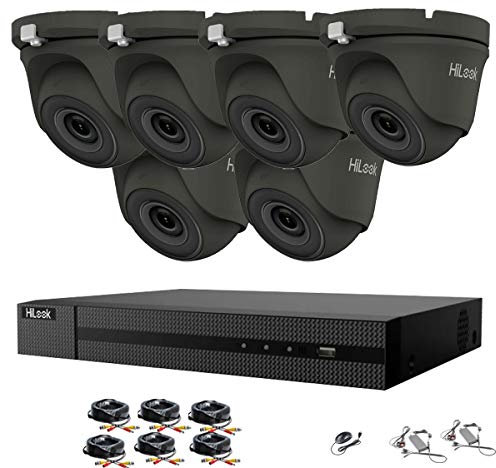 HILOOK HIKVISION 8CH CCTV Camera Systems 6X5MP HD Indoor/Outdoor White Dome Cameras H.265+Smart DVR Recorder pre installed Hard Drive Home Security Camera Systems Surveillance CCTV Kits (NO HDD)