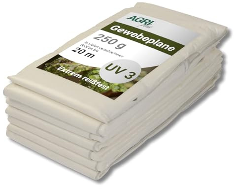 AGRI plus Gewebeplane 150 g/m² I 8 x 12 m I Verschiedene Größen I wasserdichte Abdeckplane mit Ösen I Beidseitig beschichtet & reißfest I Allzweckplane für Garten, BAU & Outdoor