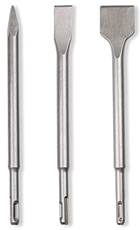 Burin SDS-PLUS, Jeu de Burin 3PCS, 25cm Longueur, Coffret Pour Enlevement de Béton et Carrelage de Sol et Mur, Burin Marteau Rotatif Foret Burin Burins SDS-PLUS pour Perforateurs