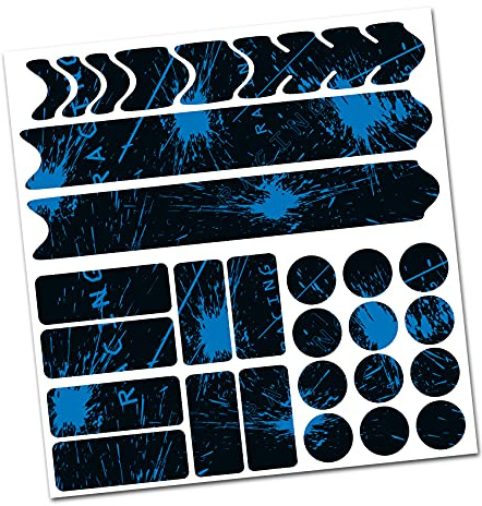 AlphaShield Bicycle Frame Protector - Chain Stays Protection Film Sticker - Carbon MTB BMX Paint Protection - Neon Blue