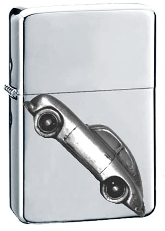 Klassischer deutscher Sportwagen 356A ref183 Zinn-Effekt Design auf einem Flip-Top-Benzinfeuerzeug, winddicht, Silber nachfüllbar