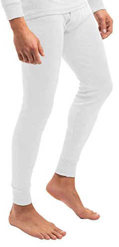 MT Ropa interior térmica y de esquí para hombre Thermo Light Larga ropa interior cálida con interior suave, Blanco, M