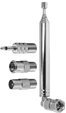 WANGCL Antenna Radio FM Dab telescopica di Ricambio Antenna FM 76 cm 7 sezioni con connettore F Maschio e 3 convertitori per Radio TV AV