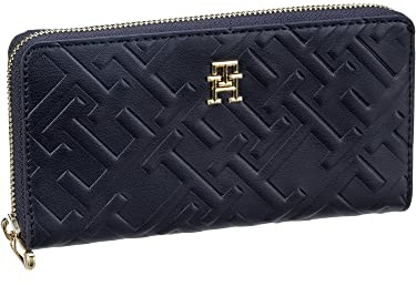 Tommy Hilfiger Damen Iconic Tommy LRG ZA Mono AW0AW14343 Geldbörsen, Blau (Space Blue)