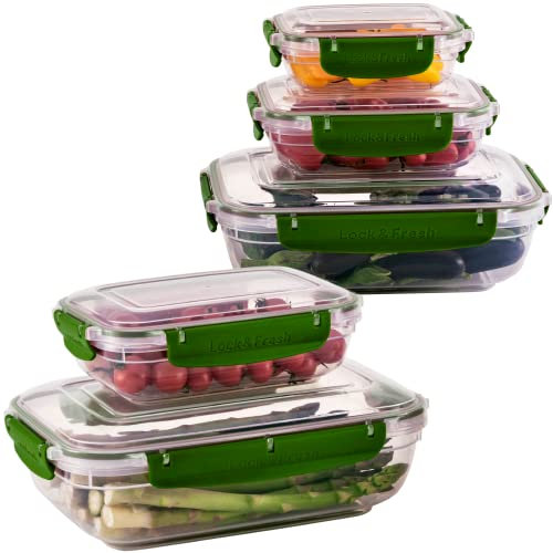 uandu Frischhaltedosen mit Deckel für Lebensmittel, 5er Tupperdosen Set, Vorratsdosen Luftdicht, Meal Prep Boxen, Mikrowellengeschirr mit Deckel und Gefriergeeignet, BPA frei Kunststoff