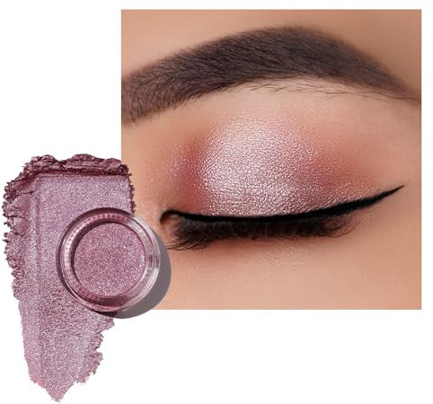 OULAC Fard a Paupiere Creme, Fard a Paupiere Paillette Rose, Tient le Maquillage Pendant 12 Heures +, Résistant à la Transpiration, Résistant Aux Plis, Vegan | 06g(12)