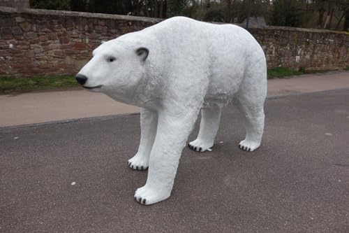 XXL Eisbär lebensgross Gartendeko 190 x 120 x 65~Garten Deko Figur Wow!