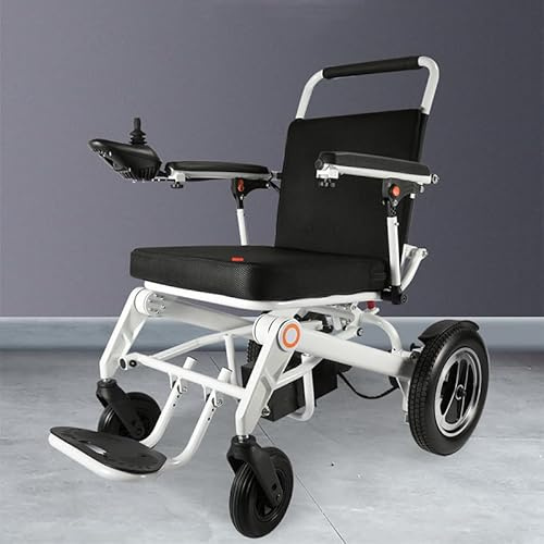 WMDMJT Fauteuil Roulant électrique Pliant (Chargement 100 kg) Fauteuil Roulant électrique Portable Fauteuil Roulant motorisé avec Moteur 400 W Fauteuil Roulant,Silver 102x61x95CM-13AH