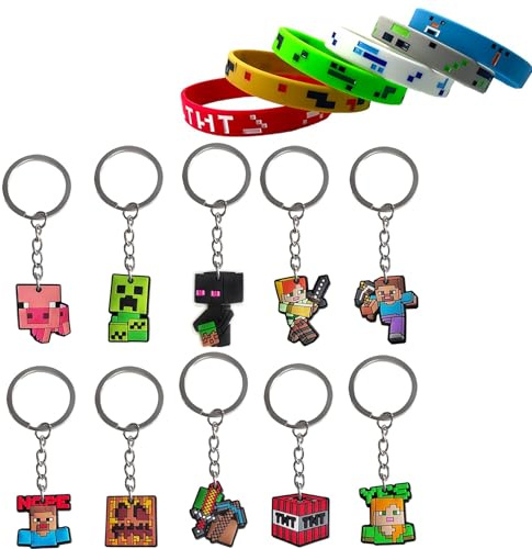 GWAWG 16-teiliges Set Cartoon-Schlüsselanhänger aus Gummi, Geburtstags- und Partyzubehör, Rucksackanhänger, Geburtstags- und Weihnachtsgeschenke