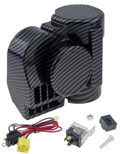 DriSentri Air Horn for Trucks, Compact Snail Electric Train Horn, 12V 150DB Car Horn Kit Super Loud Horn with Wiring Harness for Any 12V Vehicle Motorbike Truck Boat Pickup