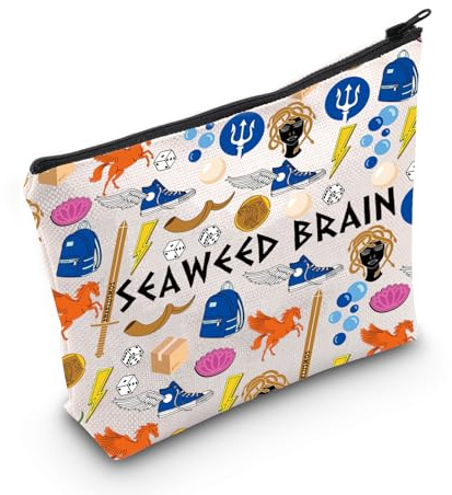 MYSOMY Percy Seaweed Brain The Lightning Thief Trousse à cosmétiques Percy Riptide Sword Bag Heroes of Olympus Sac cadeau pour amateur de livres, Sac cerveau algues 3, morden