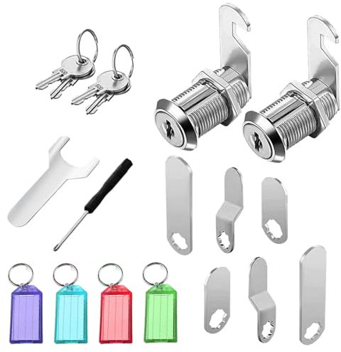 FEMONGY serratura cassetta postale 2 pezzi serrature, serratura per armadietto con 4 chiavi e 8 diverse piastre di chiusura, serratura armadietto per cassette postali, ante di armadi